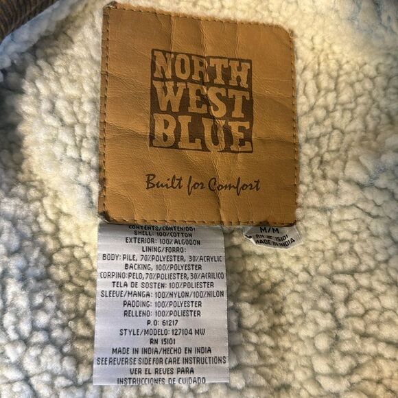 Vtg northwest blue denim jacket fleece lined button up size large - Picture 5 of 11